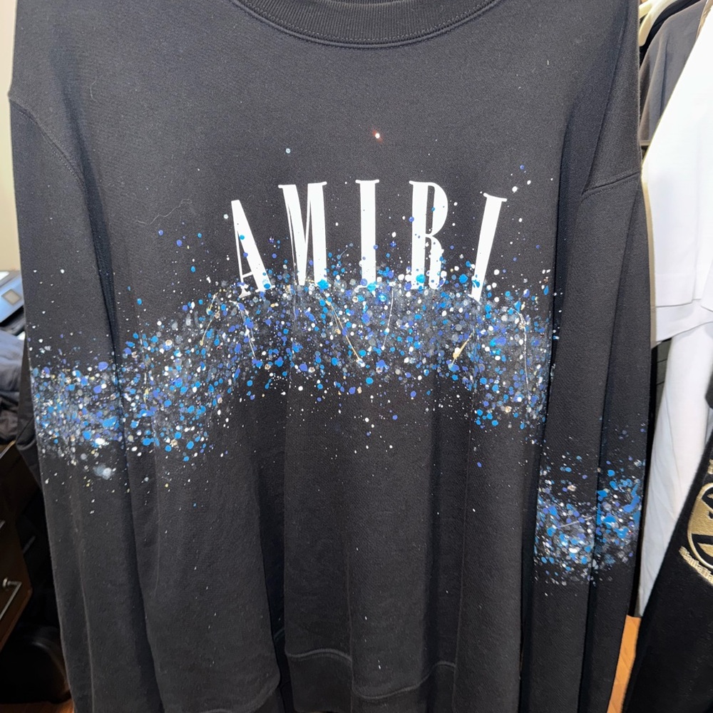 Amiri Black Sweatshirt with Blue Graphic